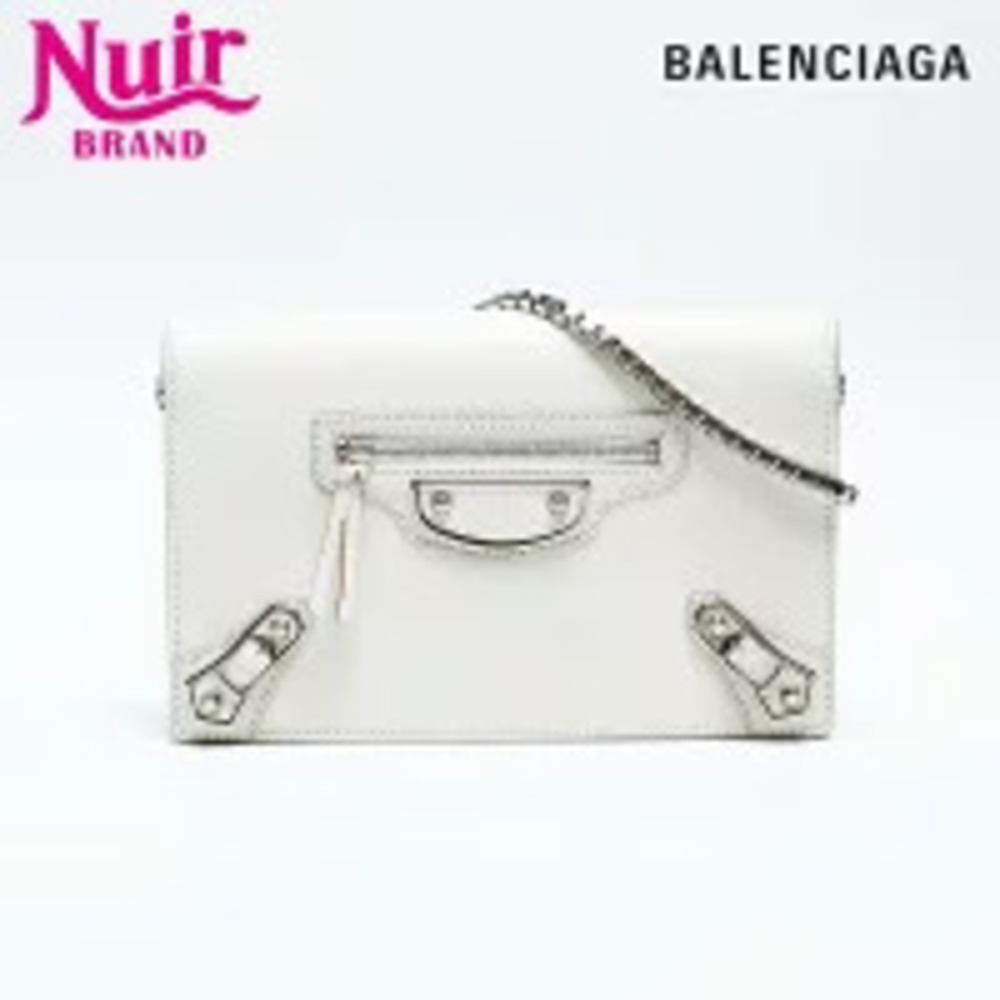 Balenciaga Wallet Chain City Shoulder Bag Ivory White - Picture 1 of 12